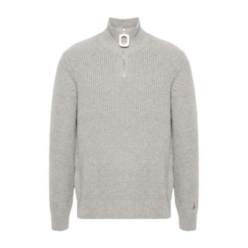 Ribgebreide Half Zip Sweater JW Anderson , Gray , Heren