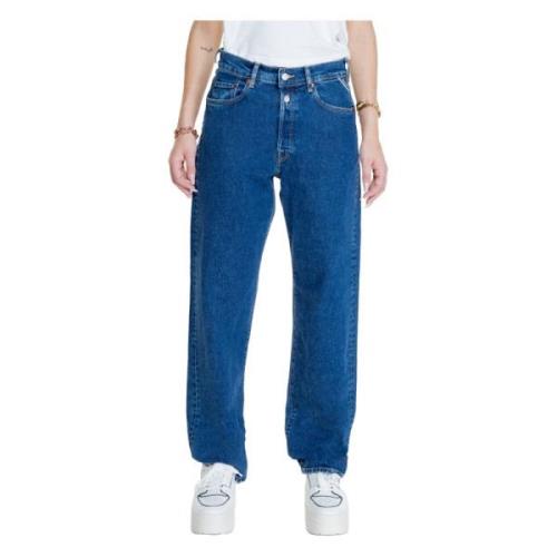 Blauwe Effen Broek met Ritssluiting Replay , Blue , Dames