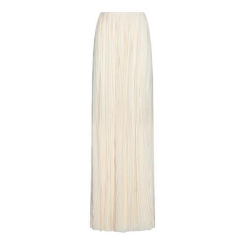 Crème Geplooide Viscose Rok Saint Laurent , Beige , Dames