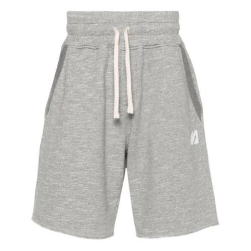 Jersey Melange Katoenen Shorts Autry , Gray , Heren