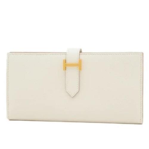 Pre-owned Canvas wallets Hermès Vintage , White , Dames