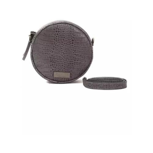 Grijze Krokodil-geëmbosseerde Crossbody Tas Pompei Donatella , Gray , ...