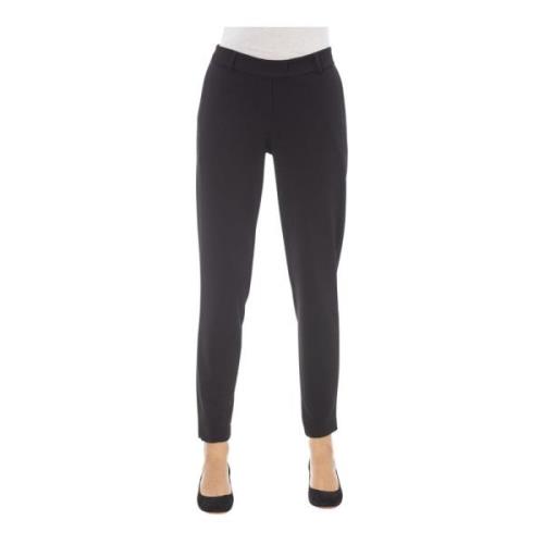 Broek met zijzakken - Slim Fit Alpha Studio , Black , Dames