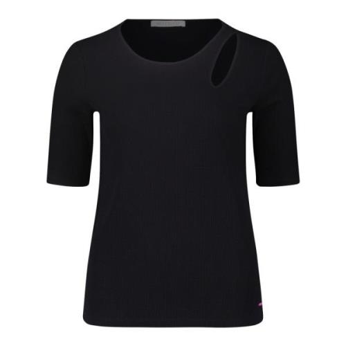 Cut-Outs Ronde Hals Shirt Betty & Co , Black , Dames