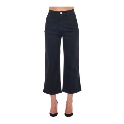 Hoge Taille Cropped Broek met Meerdere Zakken Frankie Morello , Black ...