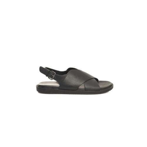 Gevlochten Leren Sandalen met Verstelbare Gesp Cerruti 1881 , Black , ...