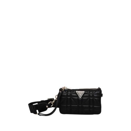 Zwarte Schoudertas met Ritssluiting Guess , Black , Dames