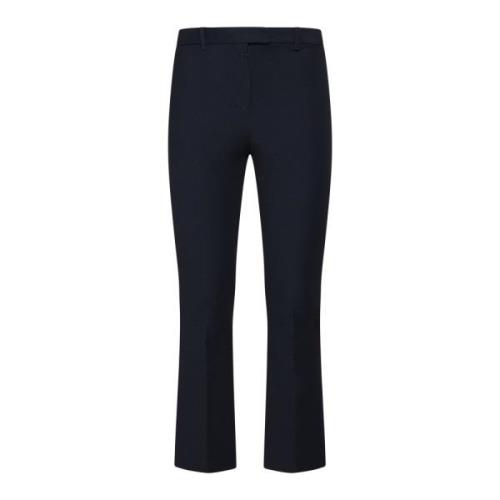 Midnight Blue Stretch Katoen Broek Max Mara , Blue , Dames