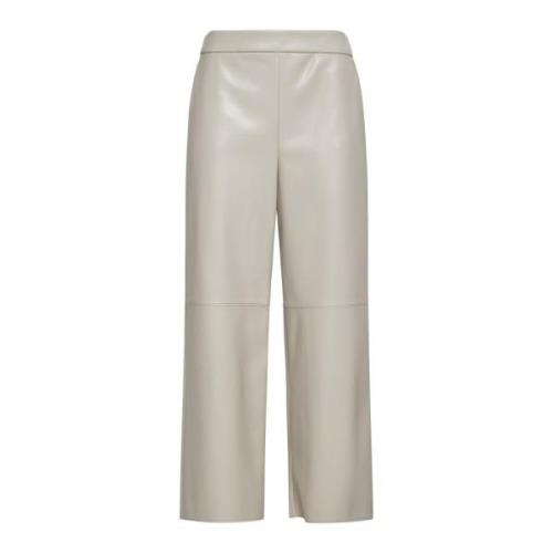 Luciana Ecru Imitatie Leren Broek Max Mara , Beige , Dames