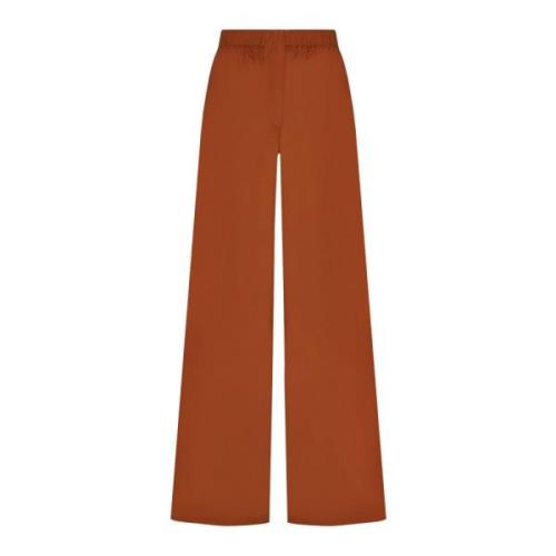 Oranje Katoenen Wijde Pijp Broek Max Mara , Brown , Dames