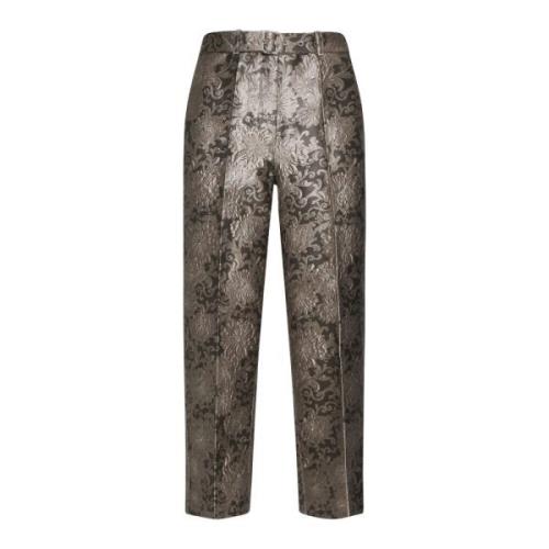 Elio Bloemen Jacquard Broek Grijs Max Mara , Gray , Dames