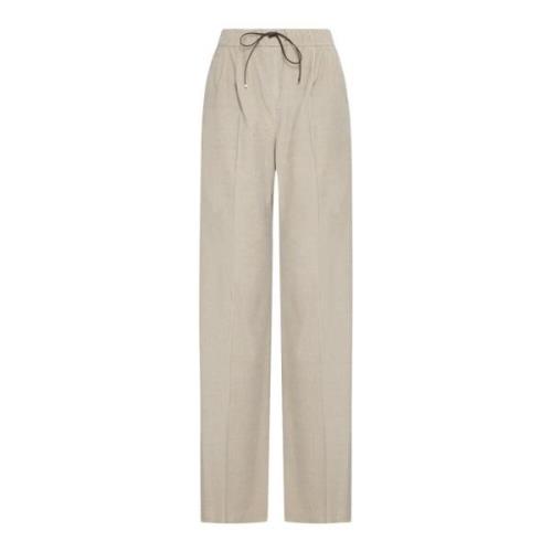 Corduroy Wide Leg Trousers Max Mara , Beige , Dames