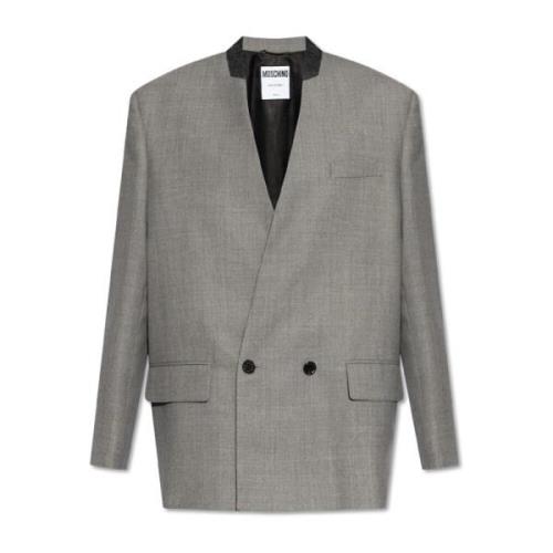 Double-breasted losvallende blazer Moschino , Gray , Dames