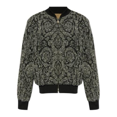 Omkeerbare bomberjack Versace , Black , Heren