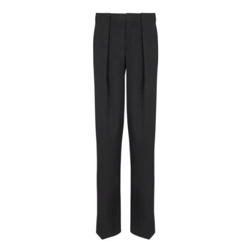 Geplooide grain de poudre-broek Balmain , Black , Heren