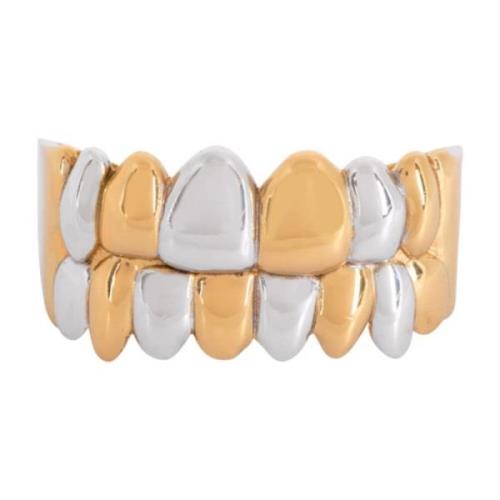 Messing dubbele grillz ring Balmain , Yellow , Heren