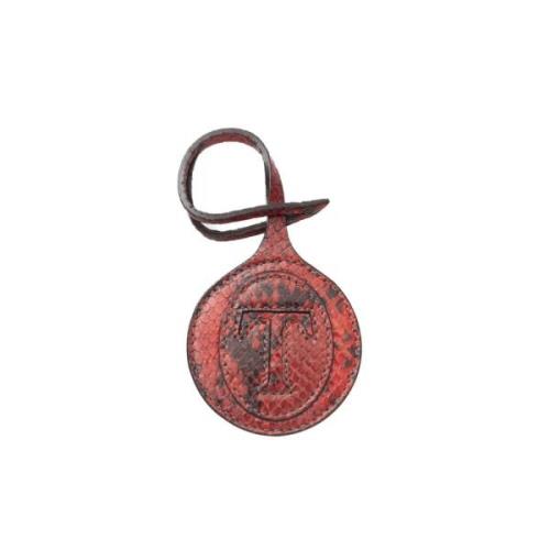 Leren Sleutelhanger Accessoires voor Vrouwen Trussardi , Red , Unisex