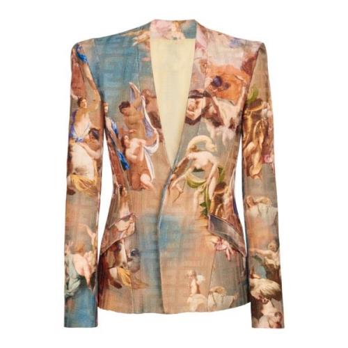 Lucht print kraagloze jas Balmain , Multicolor , Heren