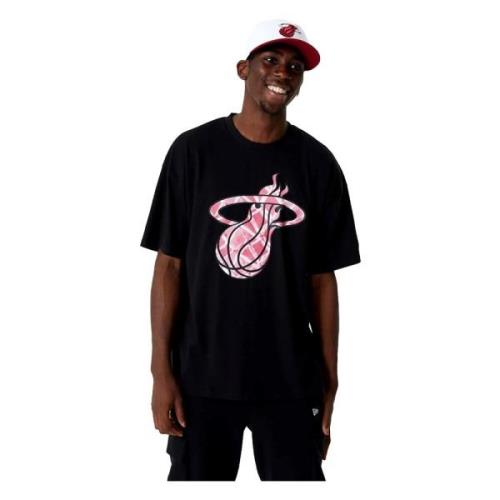 Zwarte NBA Infill Logo Tee New Era , Black , Heren