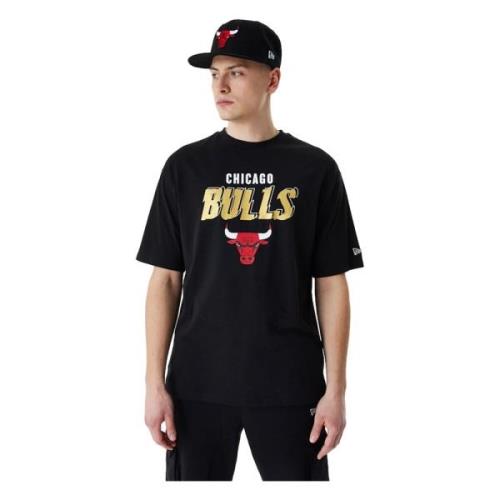 Zwarte Bulls Team Script Tee New Era , Black , Heren