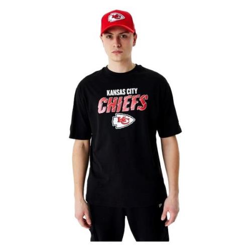 Chiefs Script Grafische Tee Zwart New Era , Black , Heren