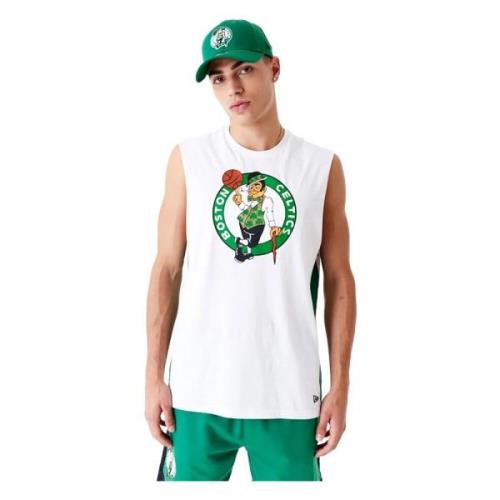 Celtics Kleurblok Mouwloos T-shirt New Era , White , Heren