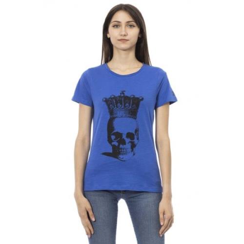 Korte Mouw Ronde Hals T-shirt Trussardi , Blue , Dames