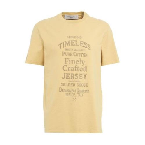 Gele T-shirt Aw24 Stijl Golden Goose , Yellow , Heren