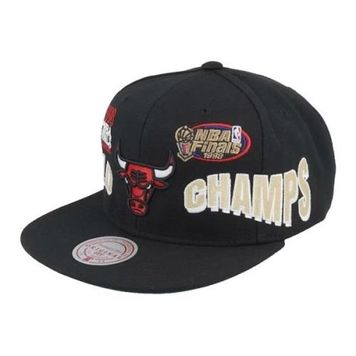 Zwarte Bulls World Champs Snapback Pet Mitchell & Ness , Black , Heren