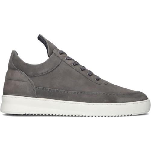 Lage Organische Suède Sneakers Filling Pieces , Gray , Dames