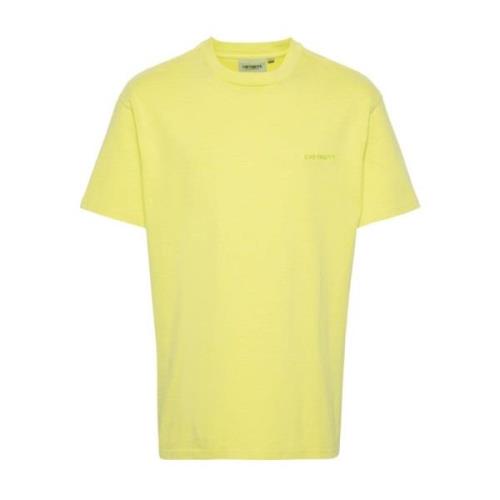 Geborduurd Script Logo Losse Pasvorm T-Shirt Carhartt Wip , Yellow , H...