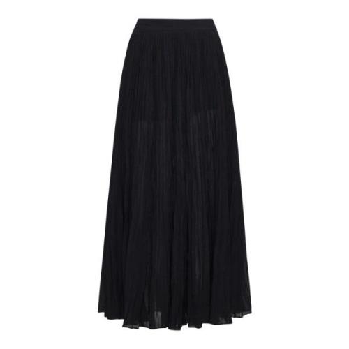 Geplooide Zwarte Rok TotêMe , Black , Dames