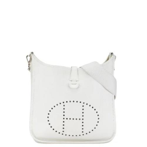 Pre-owned Leather shoulder-bags Hermès Vintage , White , Dames