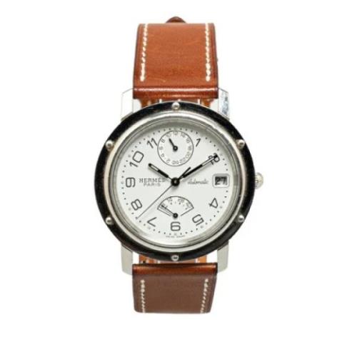 Pre-owned Stainless Steel watches Hermès Vintage , White , Dames