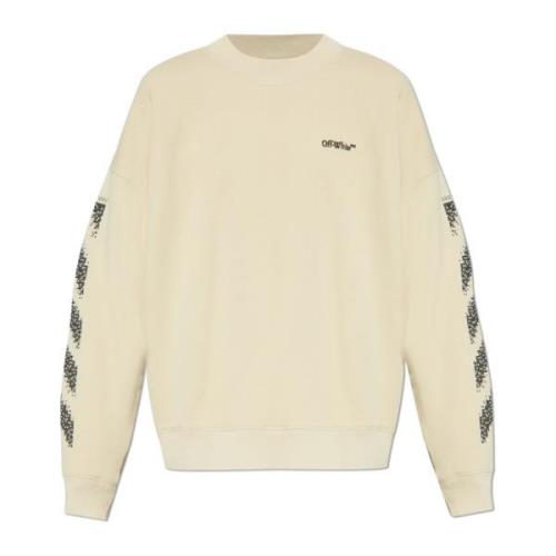 Sweatshirt met logo Off White , Beige , Heren