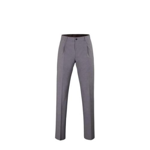 Stretch Chino Broek in Fijne Australische Wol Moorer , Gray , Heren