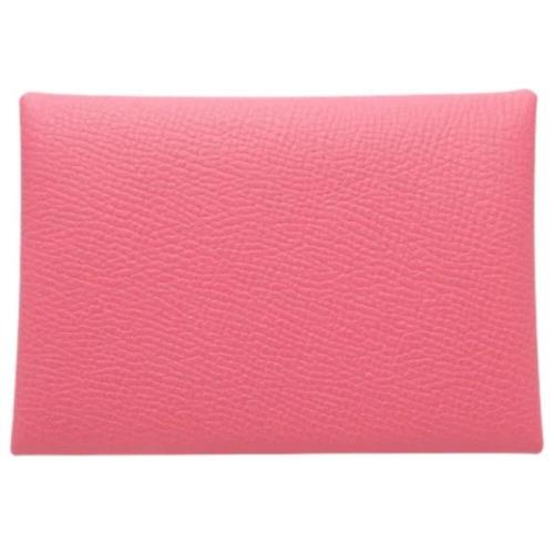 Pre-owned Leather wallets Hermès Vintage , Pink , Dames