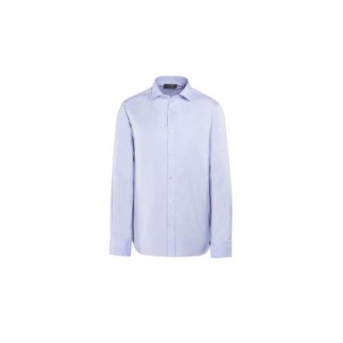 Luxe Sea Island Cotton Oxford Overhemd Moorer , Blue , Heren