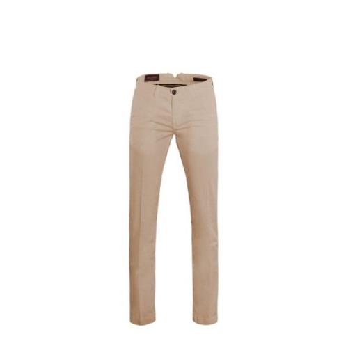 Luxe Chino Broek in Sea Island Katoen Moorer , Beige , Heren