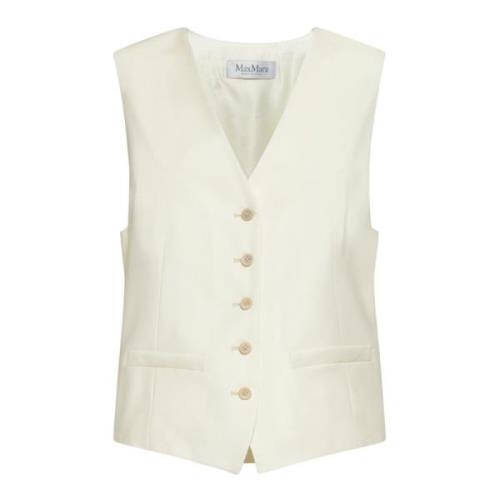 Vanilla-tone Vest met Logo Motif Max Mara , Beige , Dames