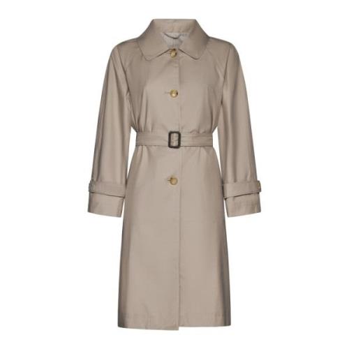 Beige Trenchcoat met Tailleband Max Mara , Beige , Dames