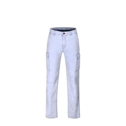 Sportieve Cargo Broek in Licht Denim Moorer , Blue , Heren