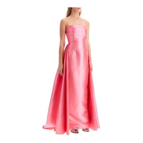 Glinsterende Mikado Gedrapeerde Maxi Jurk Solace London , Pink , Dames