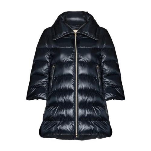 Navy Blauw Gewatteerd Donsjas Herno , Blue , Dames