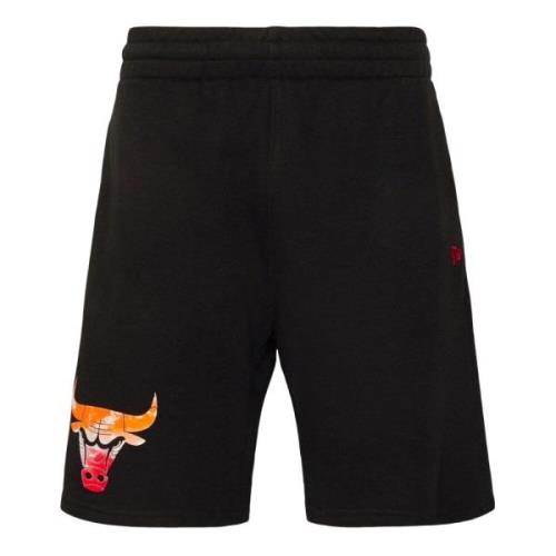 Zwarte Bulls Ski Print Shorts New Era , Black , Heren