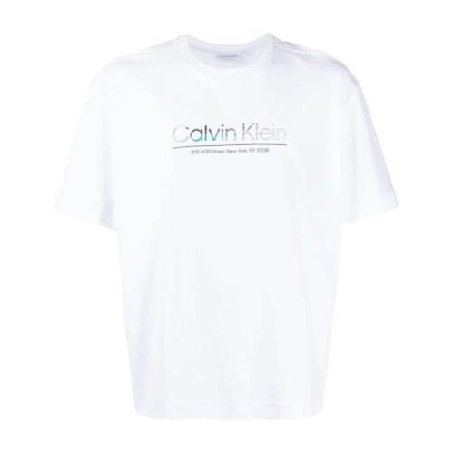 Korte Mouw T-shirt Calvin Klein , White , Heren