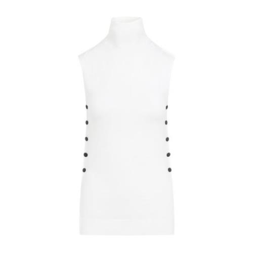 Vento Gebreide Top Giorgio Armani , White , Dames