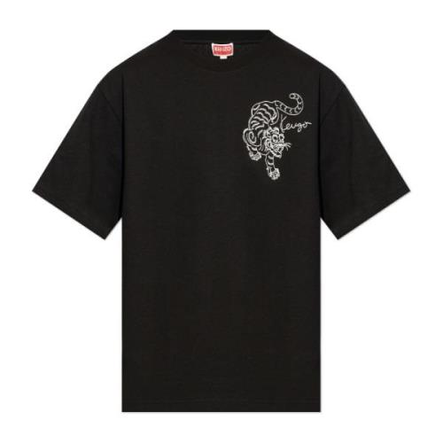 T-shirt met tijger motief Kenzo , Black , Heren