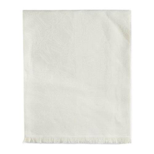 Elegante Witte Jacquard Stola met Logo Max Mara , White , Dames