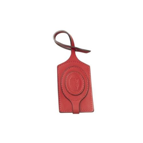 Leren Heren Sleutelhanger Accessoires Trussardi , Red , Unisex